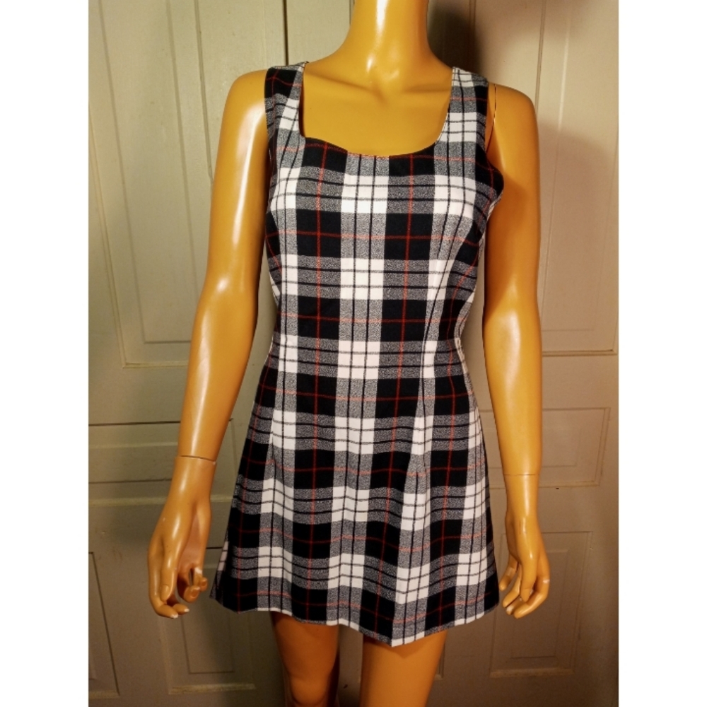 ASOS Miss Selfridge plaid mini dress punk grunge